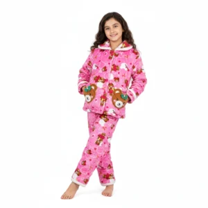 Girls Printed Bear Night Suit