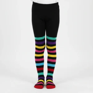 Girls Printed Stripes Leggings