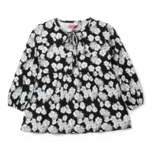 Girls Printed Black Top